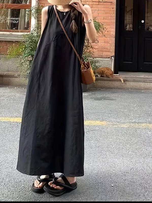 Чёрное летнее платье плюс сайз 52-54 3