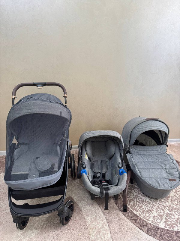 Детская коляска трансформер 3в1 с автокреслом и аксессуарами 7