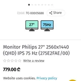 Монитор Philips 27 дюймов 2