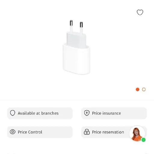 Apple 20W ადაპტერი და Type-C-დან Type-C-მდე კაბელი