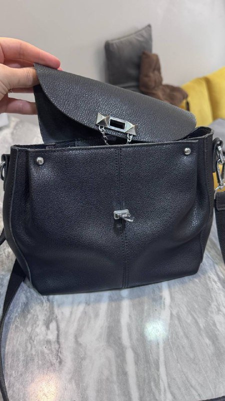 Сумка черная женская кожаная 2