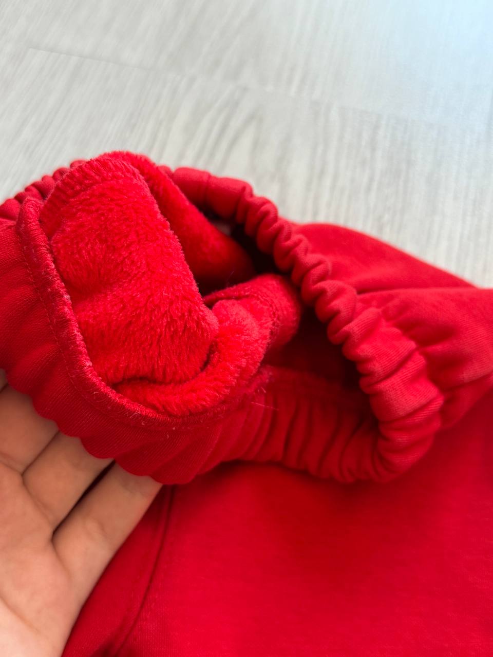 Красные утепленные штанишки для малышей 6-9 месяцев 2