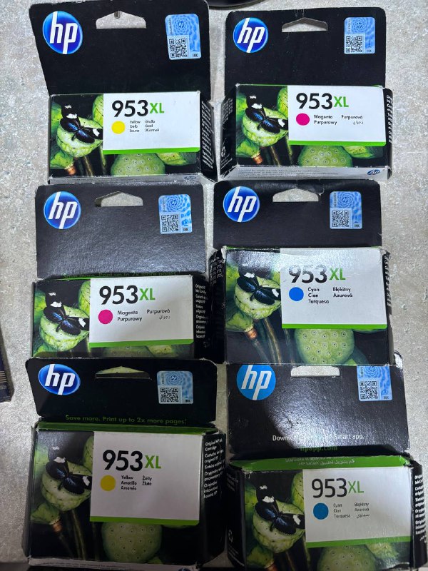 Картриджи HP 953XL желтый, пурпурный, голубой