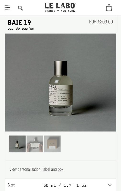 Parfum LE LABO Baie 19 unisex 2