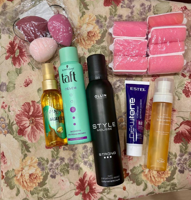 Taft и Pantene, Ollin пенка, Estel тонирование, спонжи для макияжа