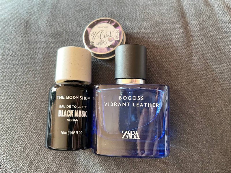 The Body Shop Black Musk, Zara Bogoss Vibrant Leather, Velvet твердые духи 7