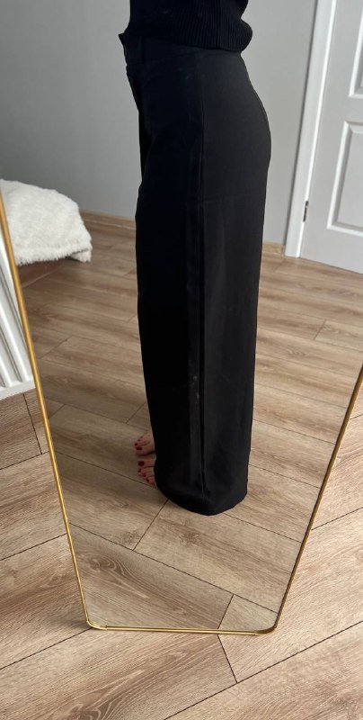 Классические черные женские брюки с запахом, размер М 3