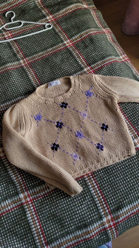 Короткий кашемировый свитер крупной вязки S