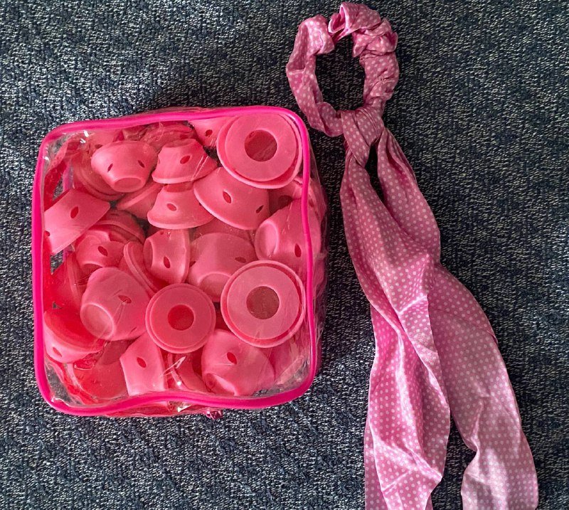 Бигуди силиконовые 40 шт, резинка для волос с платком