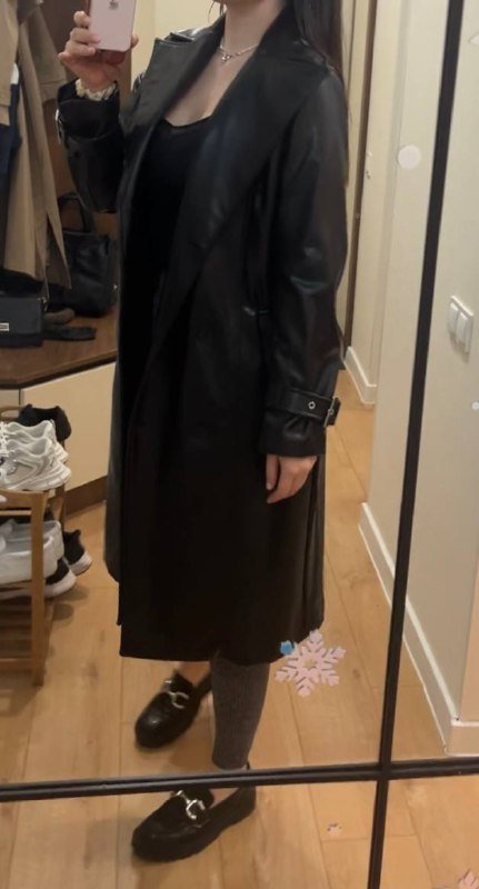 Базовое кожаное пальто-тренч 3