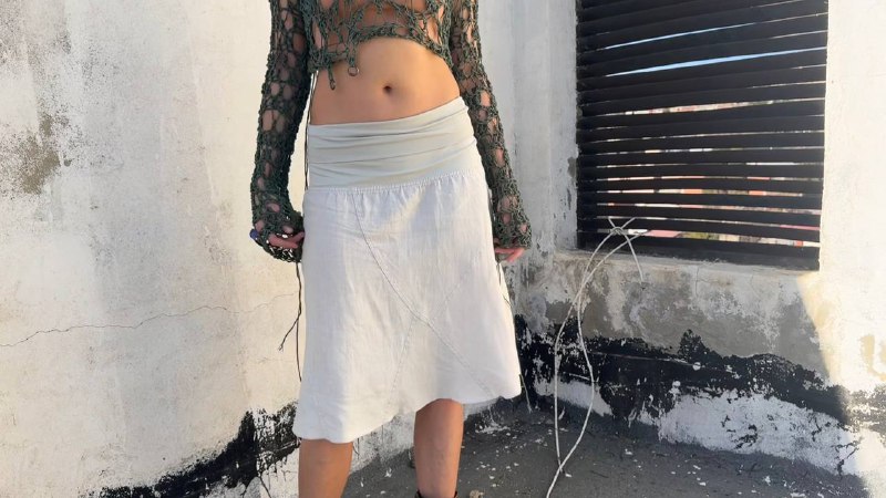 Юбка Naf Naf с поясом, размер S 7