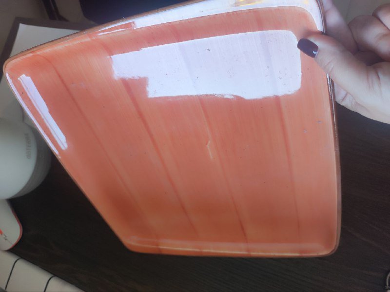 Плоская тарелка кирпично красная 31-32 см 2