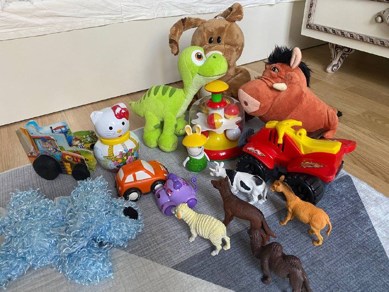 Набор деревянных игрушек, растяжка с картинками, музыкальная игрушка 3