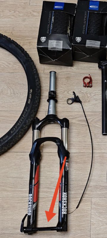 запчасти для MTB 27.5" вилка, колёса, подседельный штырь, покрышки 4
