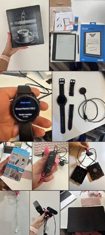 Kindle Scribe Premium Pen 32GB, Samsung Galaxy Watch 3 45mm, Laptop Fan, Headphones, Microphones, microSD 16GB, Mousepad