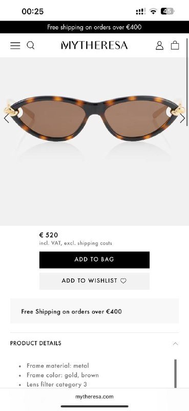 Bottega sunglasses with case