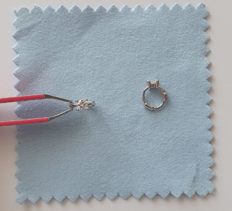 Микро серьги с кристалами серебро 925 6мм