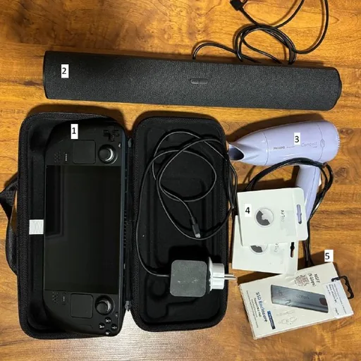 Steam Deck 256 Gb LCD, Multimedia Speaker, Philips Hair Dryer, Apple AirTag, SSD Enclosure, Keyboards, Xiaomi Smart Speaker, Logitech Mouse, Redragon Mouse