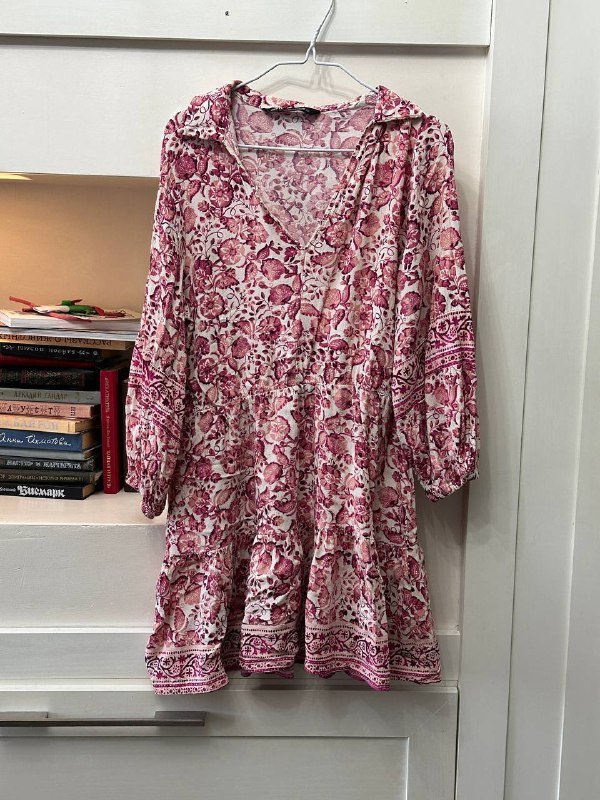 Платье Zara M, Платье атласное с поясом S-M