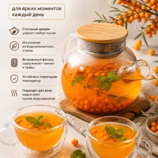 Стеклянный чайник с фильтром