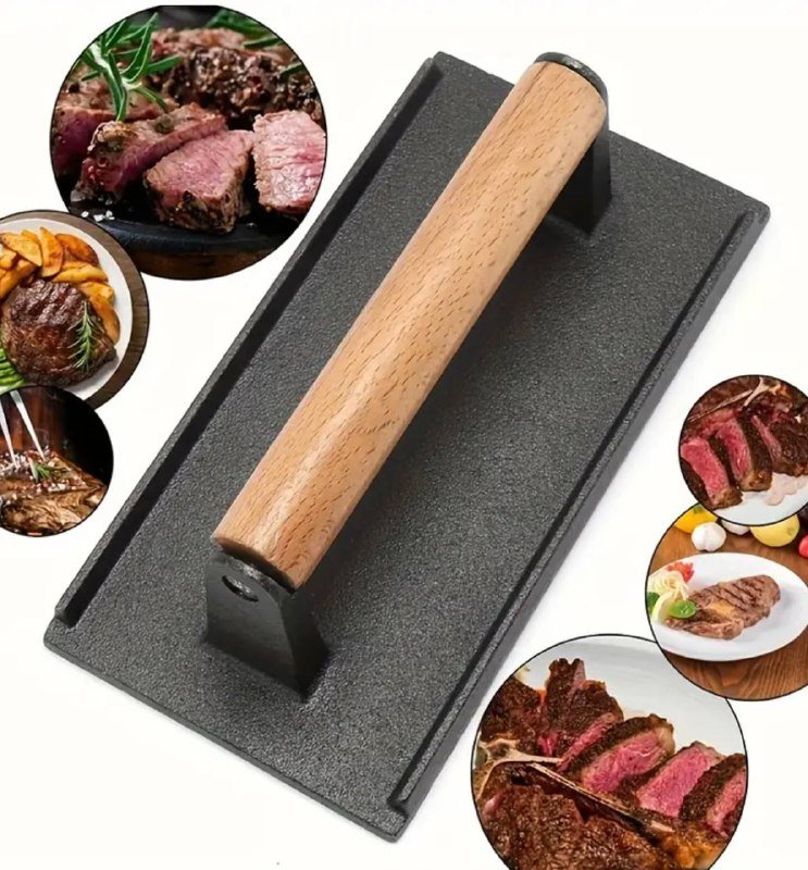 Чугунный пресс для приготовления мяса круглый и прямоугольный 4