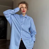 Голубая мужская рубашка Van Laack в полоску 1