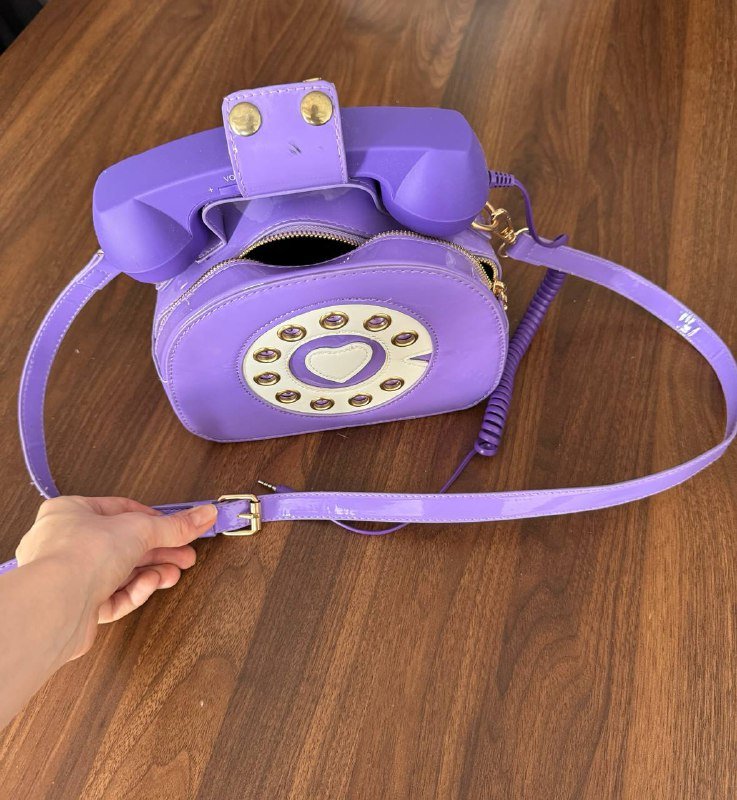 Фиолетовая сумка с телефонной трубкой 2