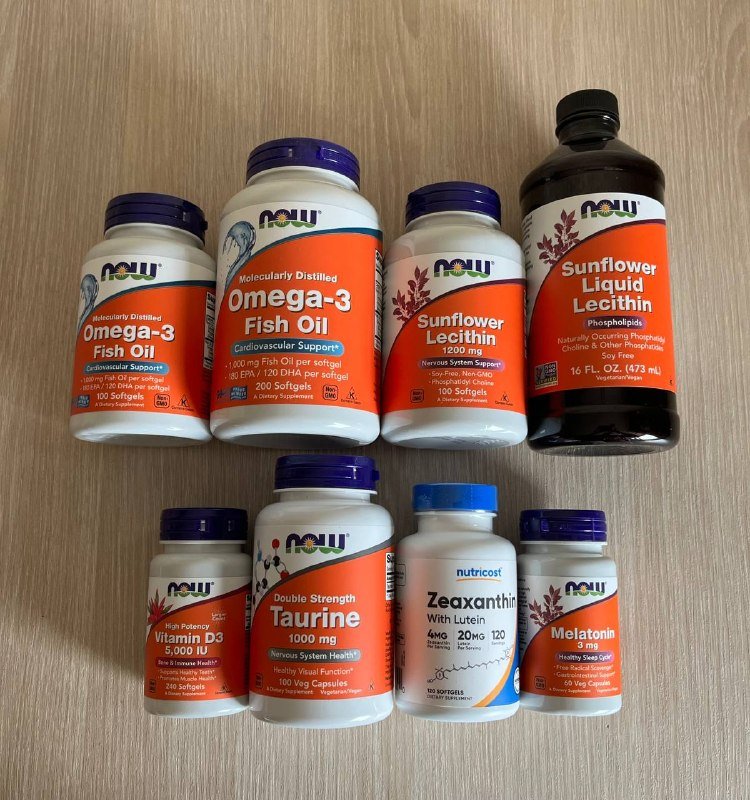 Omega 3, лецитин, магний, витамины