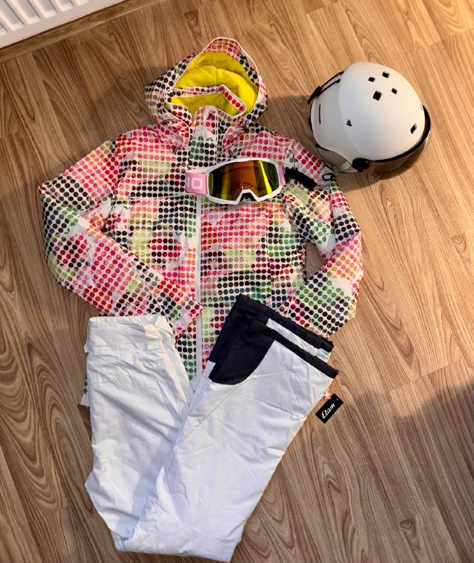Женский горнолыжный комплект, куртка, штаны, термобельё, шлем, маска 2