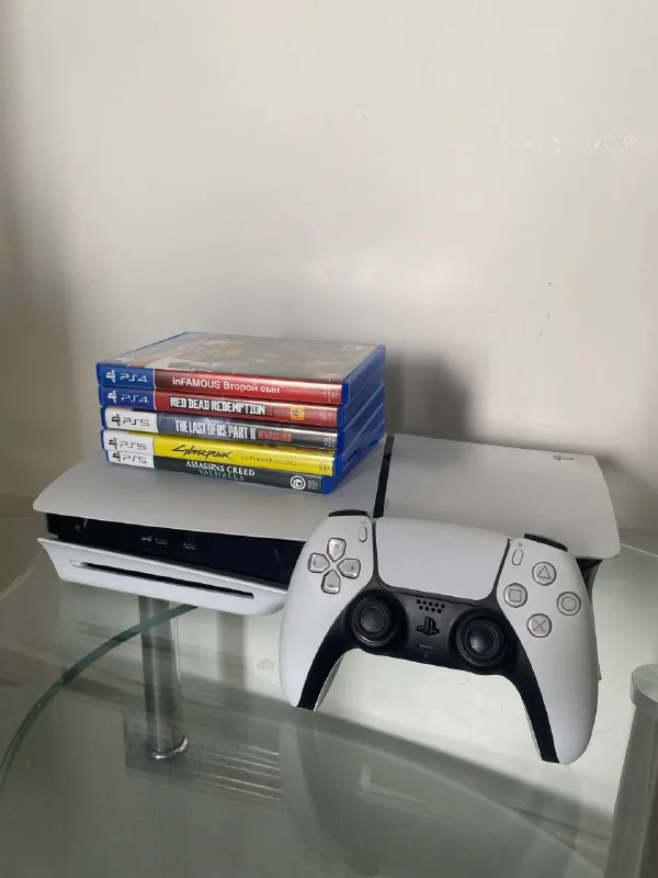 PlayStation 5 Slim Disc Edition, джойстик, игры