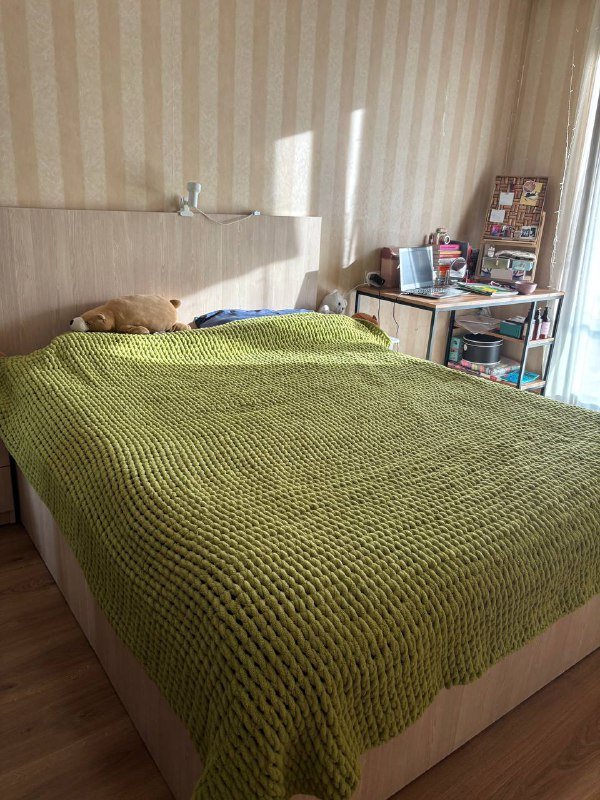 Плед 220х250 крупная вязка мягкий 2