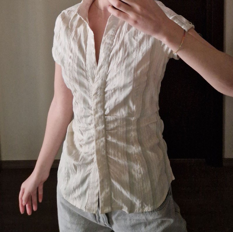 Рубашка зелено-бежевого цвета S 2