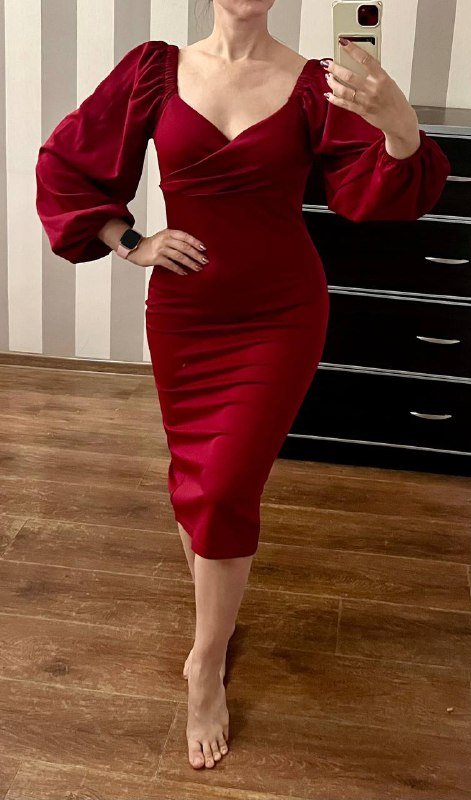 Платье темно-красное, Пиджак голубой, Боди черное