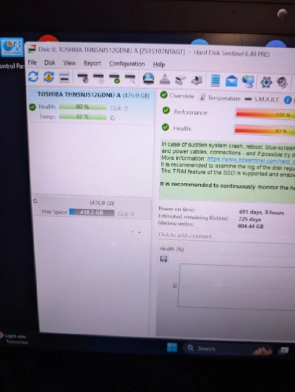 M2 SATA SSD Toshiba 512GB 1
