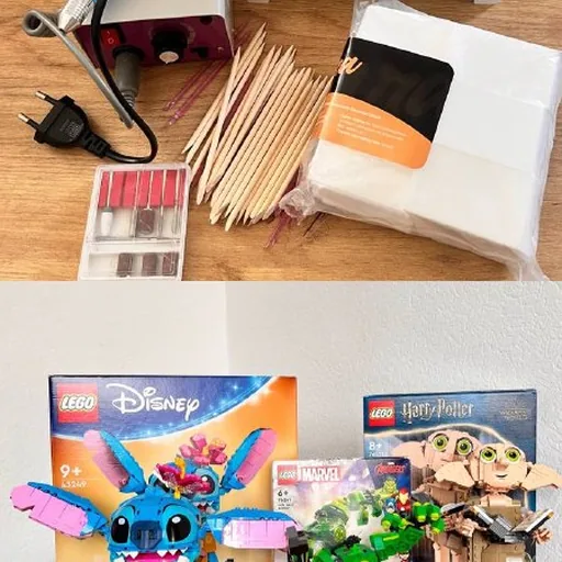 LEGO наборы, зарядки, HDD, лампа, кресла-мешки