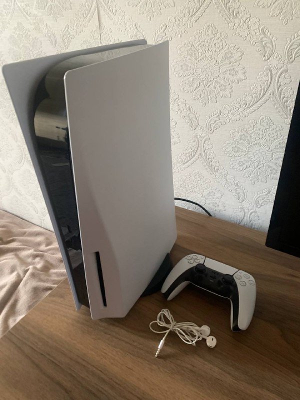 PlayStation 5 (Fat), геймпад, кабели, подставка