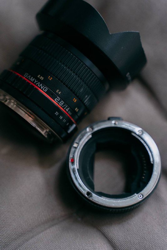 Радиомикрофон, экшен камера, объектив Samyang, клетка MagicRig 3