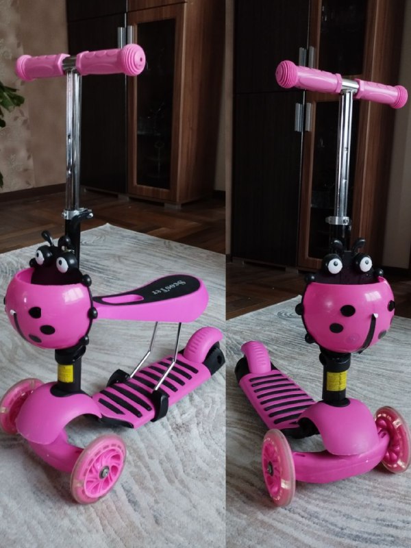 Самокат, игрушки динозавры, игрушки герои, игровой кухонный гарнитур, горшок детский 4