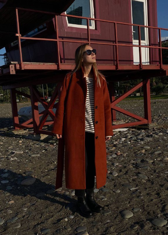 Шерстяное пальто Inspire Girls S-М охра 4