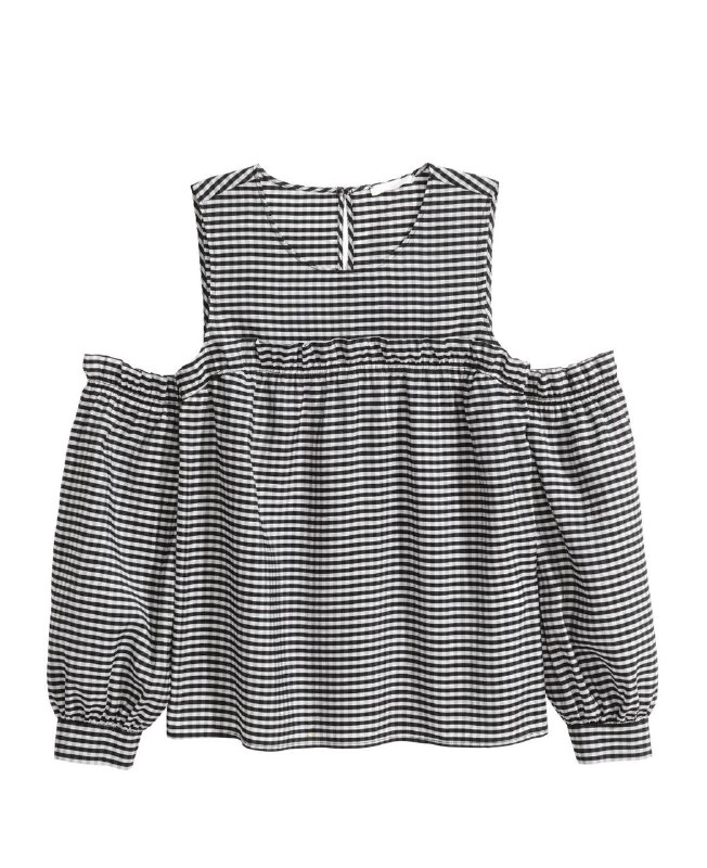 Блуза H&M черно-белая, размер 38, S-M 1