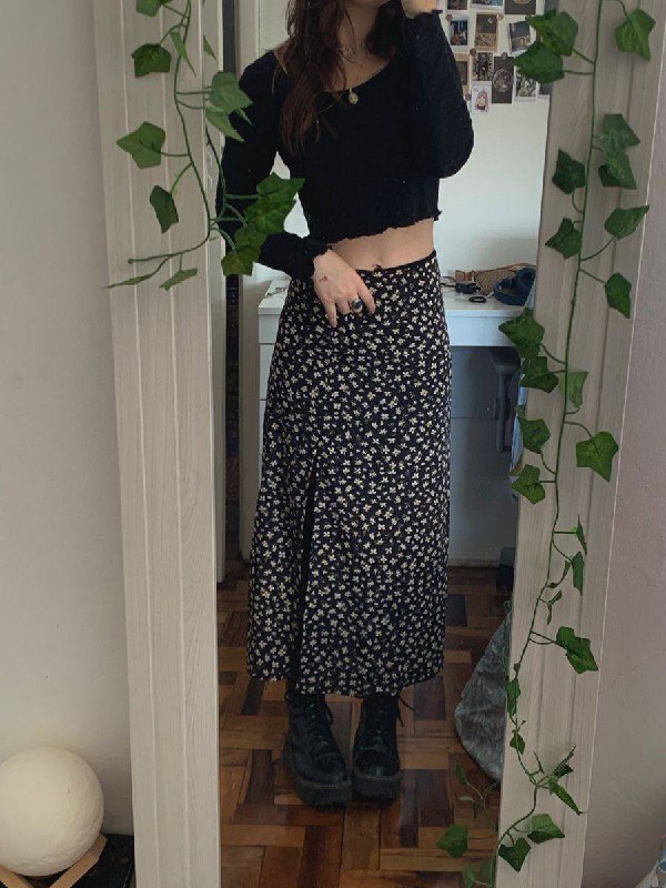 Юбка с разрезом из вискозы размер М 6