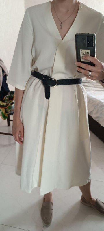 Платье белое COS, бермуды COS, блуза COS, ремень Twin-set, платье Pianura studio 2