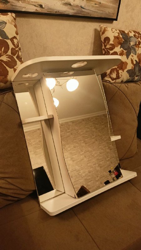 Полка в ванну с зеркалом, шкафчик для ванны