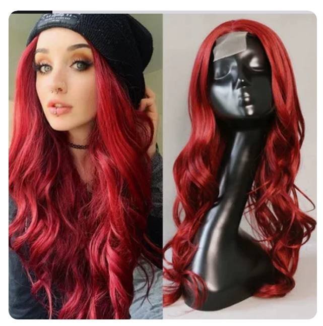 Образ сатир на Хэллоуин, красный парик, корсет 2