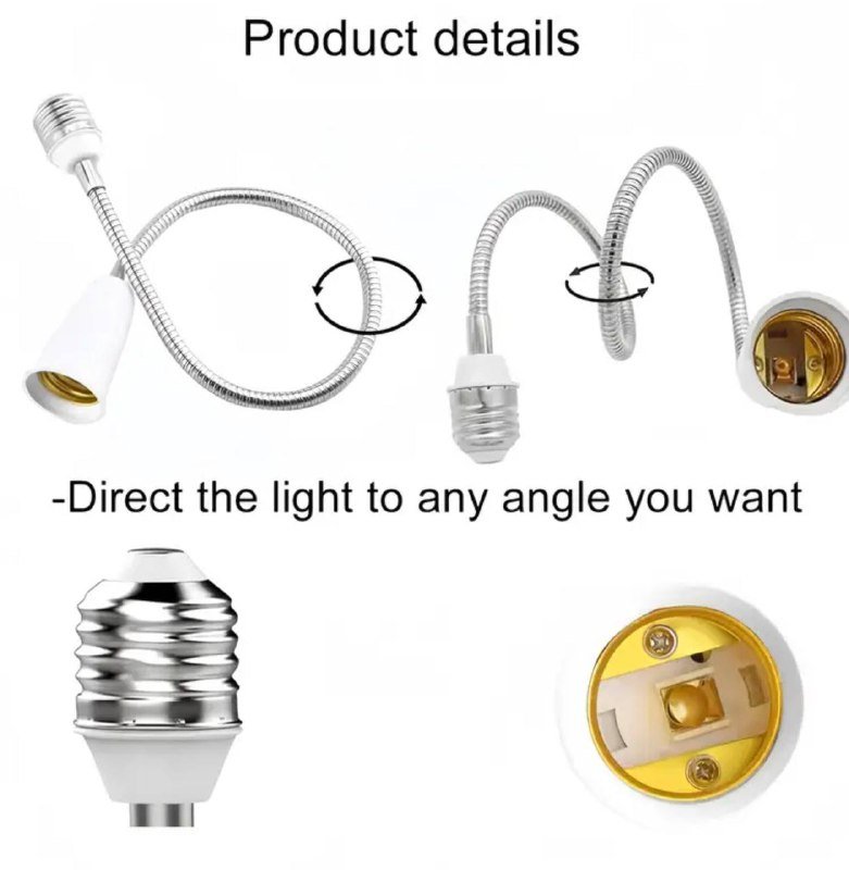 Гибкий патрон цоколь удлинитель для лампы 50 см 2