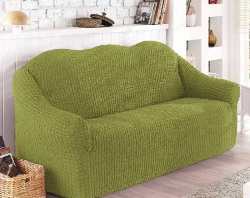 чехол на диван зеленый 2
