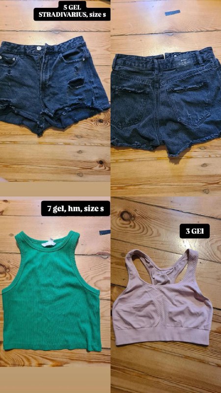 черные шорты Stradivarius, зеленая майка H&M, розовый топ