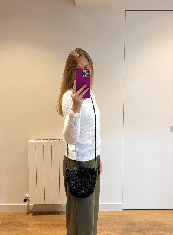 Плетеная сумка на длинном ремешке 3