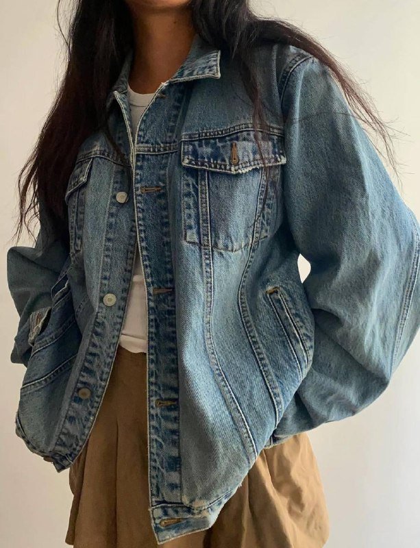 Винтажная джинсовая куртка унисекс размер XL 2