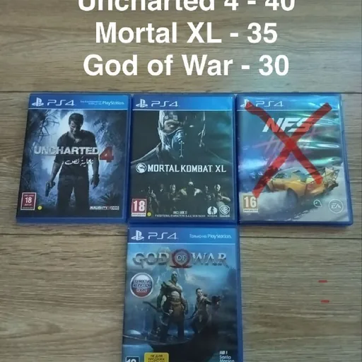 Диски для PS4, Uncharted 4, Mortal Kombat XL, God of War